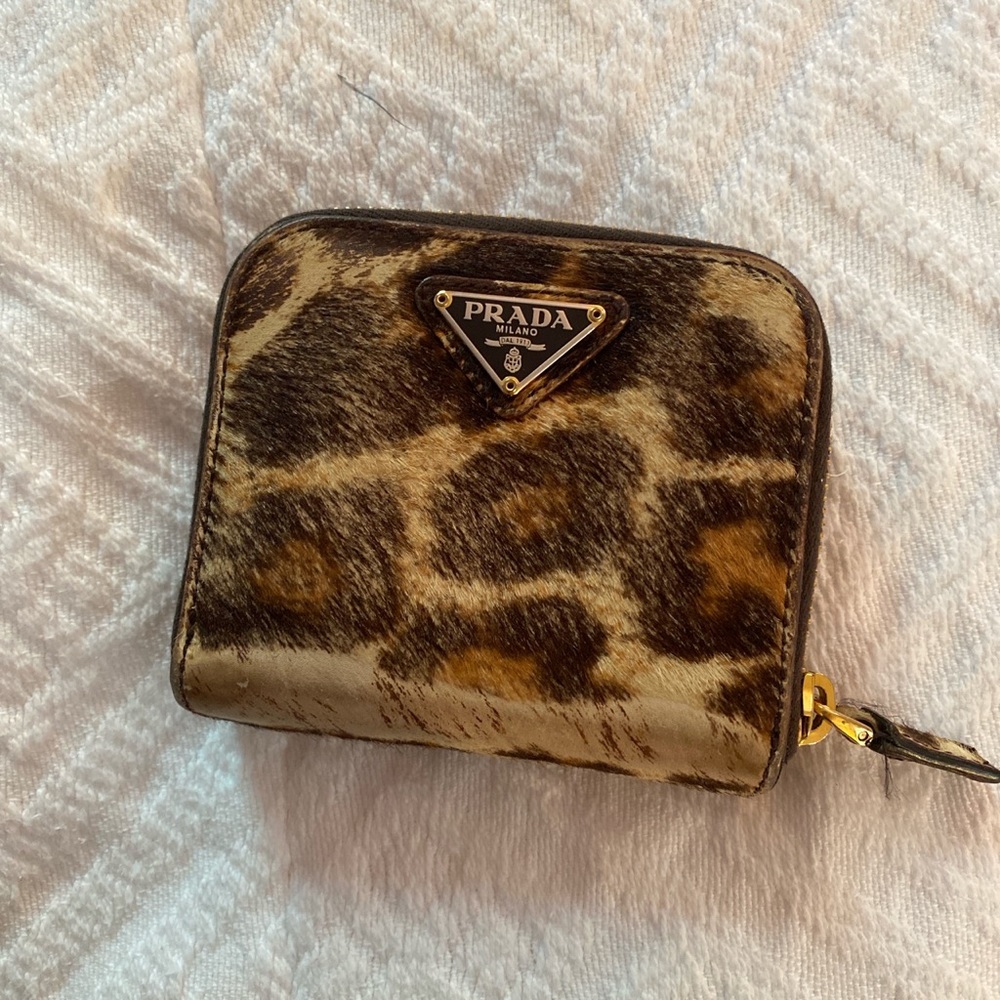Prada Pony Hair Leopard Print Wallet